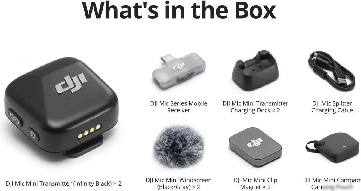 Радиосистема DJI Mic Mini (2TX + 1 Mobile RX) – фото товара