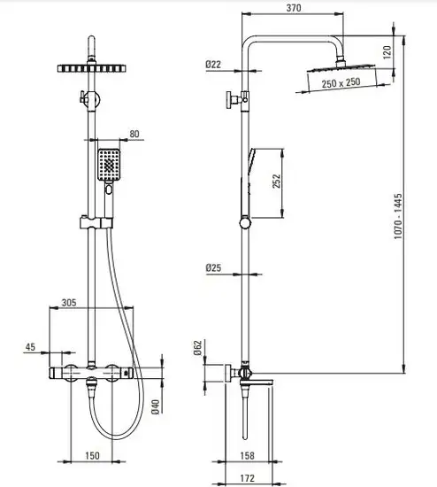 Душевая система Deante Titanium NAC_D1HT - фото товара