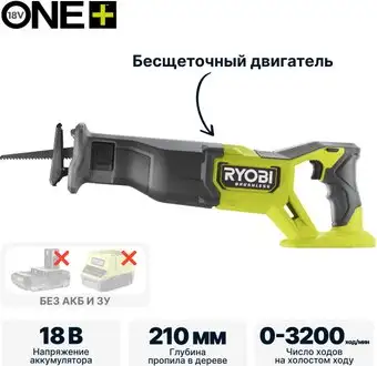 Сабельная пила Ryobi RRS18BL 5133006497 (без АКБ) – изображение в каталоге