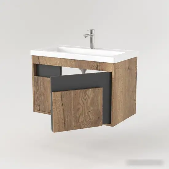 Дабер Тумба под умывальник 016 Тобага/Эридан 80 Т16.8Т.0.22 (дуб галифакс/серый) – фото товара