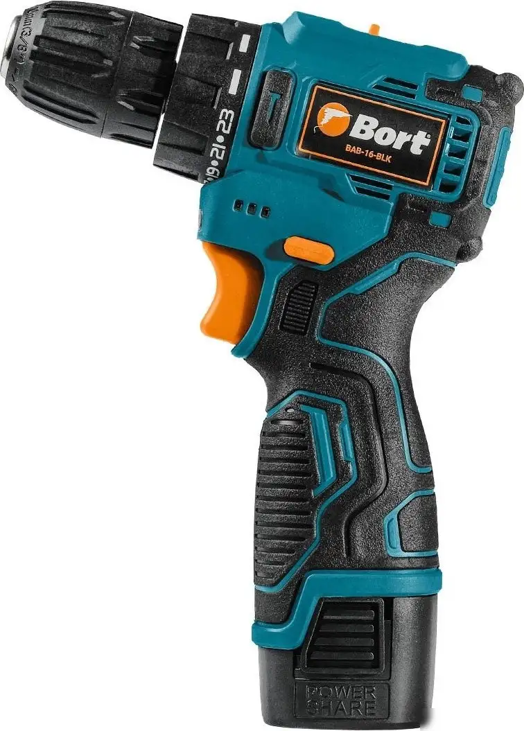 Дрель-шуруповерт Bort BAB-16-BLK 93414868 (с 2-мя АКБ, кейс) – фото товара