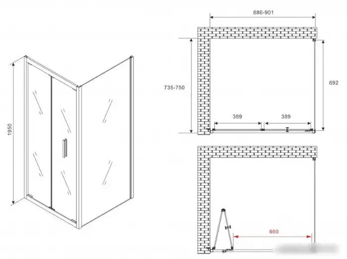 Душевой уголок Abber Sonnenstrand AG07090B-S75B - фото товара