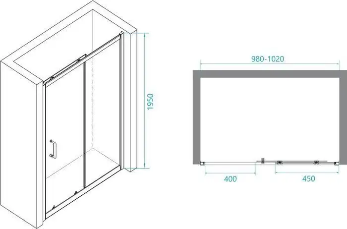 Душевая дверь RGW PA-14 B 41081410-14 100 (черный/прозрачное стекло) - фото товара