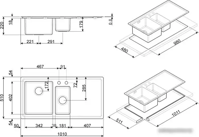 Кухонная мойка Smeg LFT102D - фото товара