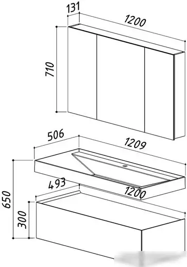 Belux Шкаф с зеркалом Триумф ВШ120 (1, белый глянцевый) – фото товара