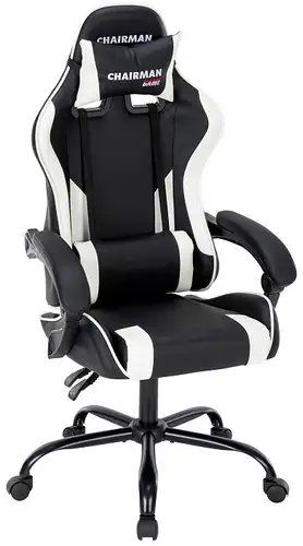 Кресло CHAIRMAN CH41 (экокожа, черно-белый) – изображение в каталоге