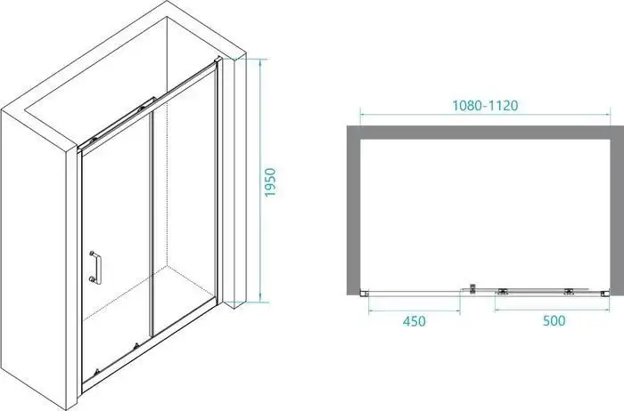 Душевая дверь RGW PA-14 B 41081411-14 110 (черный/рифленое стекло) - фото товара