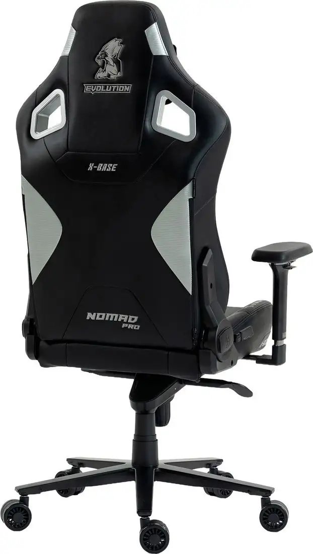 Игровое (геймерское) кресло Evolution Nomad PRO X-Base Black-Silver (черный/серебристый) – фото товара