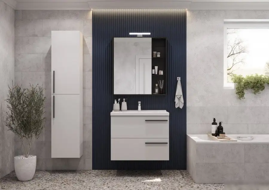 Акватон Шкаф с зеркалом для ванной Амели 80 1A262602AE820 – фото товара