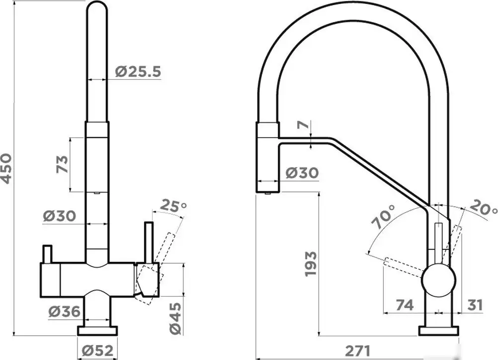 Смеситель Omoikiri Akeno C-BL (хром/черный) - фото товара