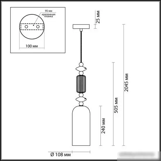 Подвесная люстра Odeon Light Classic 4861/1A – фото товара