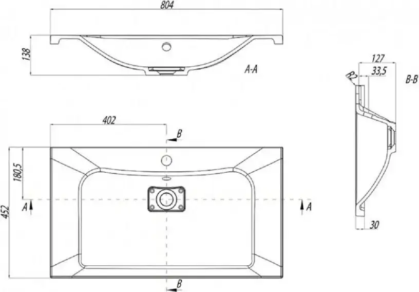 Умывальник Акватон Брук 80 1A71453KBC010 - фото товара