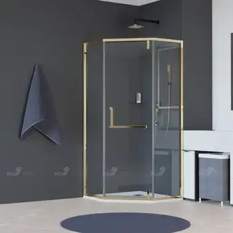 Душевой уголок RGW HO-084G 350608400-16 100x100 (золото/прозрачное стекло) - изображение в каталоге