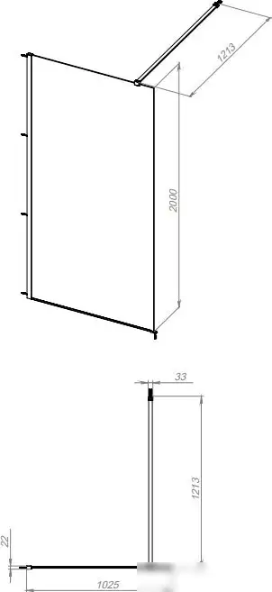 Душевая стенка Triton Плано-Блэк 100х200 - фото товара