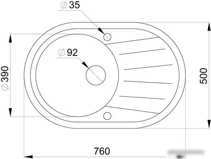 Кухонная мойка Granula 7601 (бежевый) - фото товара
