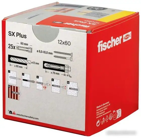 Дюбель универсальный Fischer SX Plus 12x60 568012 (25 шт) – фото товара