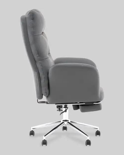 Офисное кресло TopChairs Solid с оттоманкой DD-004-OT серый – фото товара