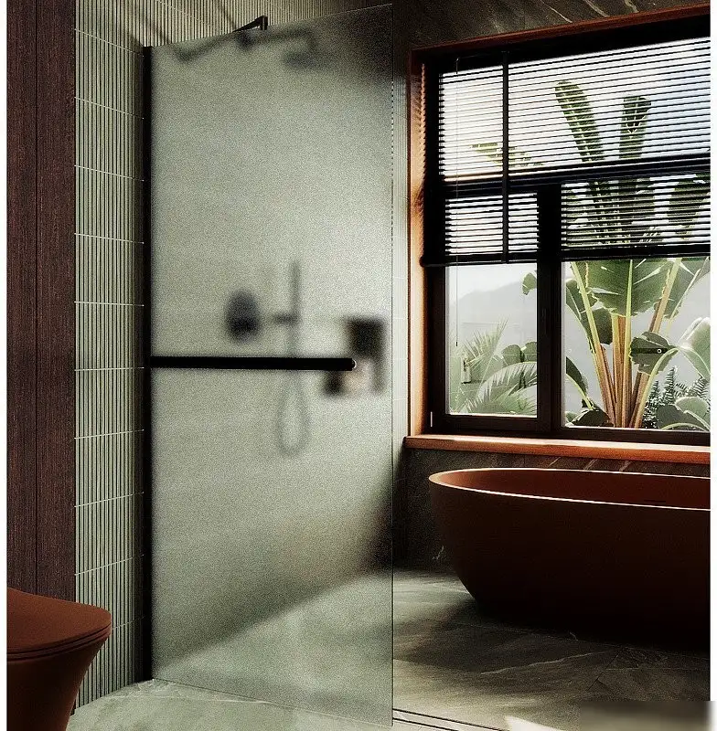 Душевая стенка MaybahGlass 109x195 MGD-713-6ш (сатин стекло/черный) - фото товара