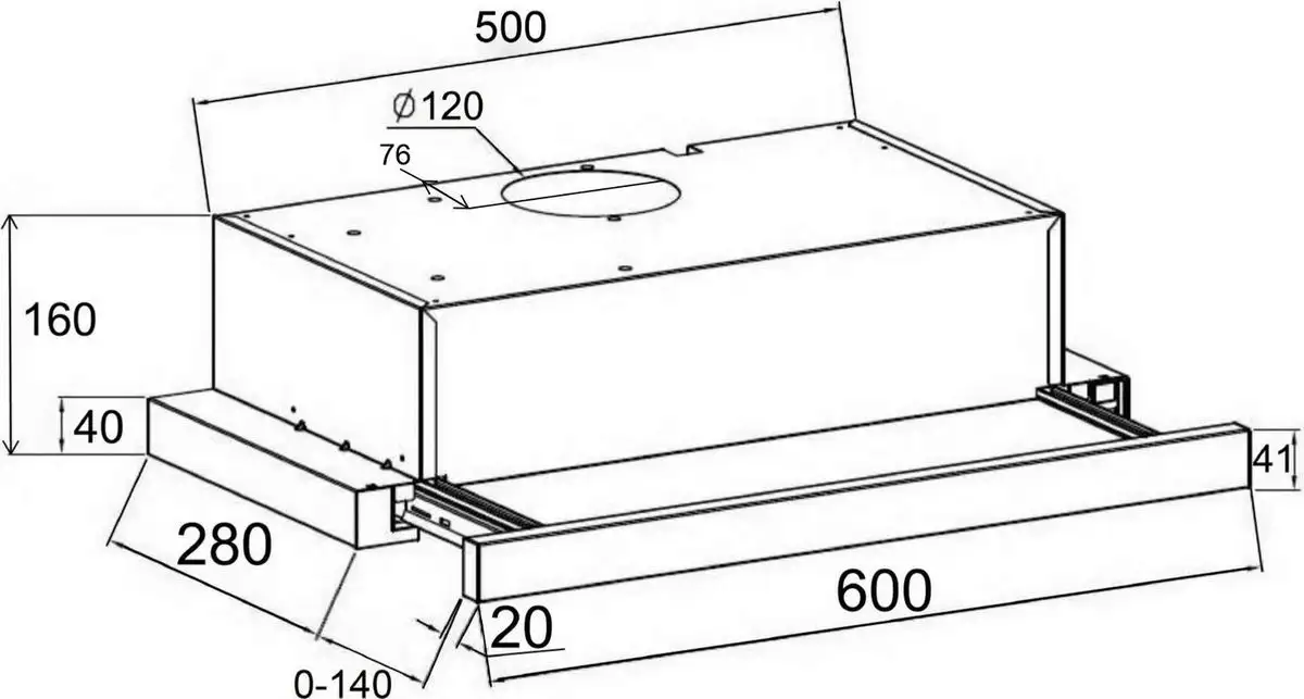 Кухонная вытяжка LEX Hubble G 600 Grey (серый) - фото товара