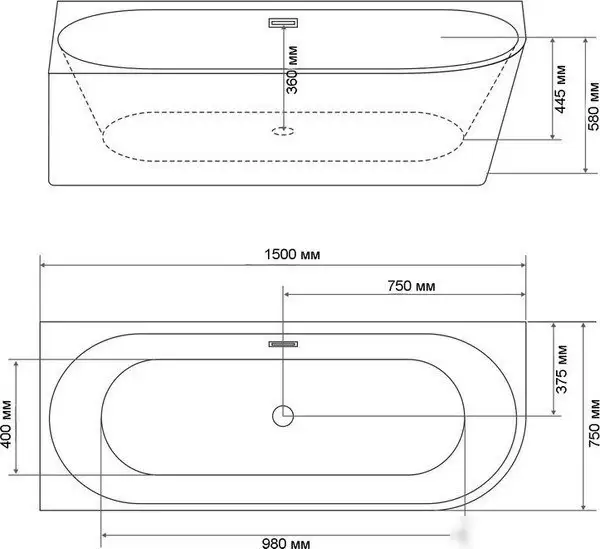 Ванна Grossman Cristal GR-2203L 150x75 - фото товара