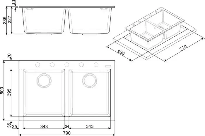 Кухонная мойка Smeg VZ3434N - фото товара