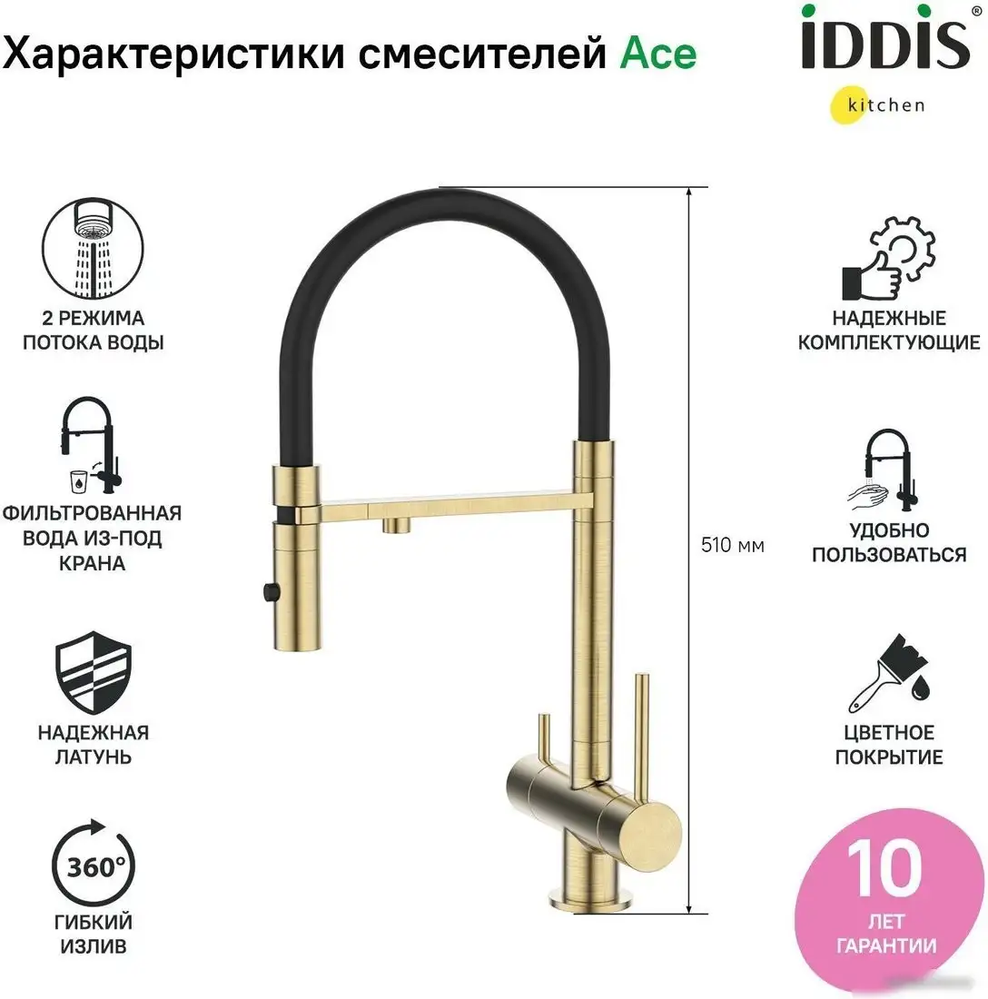 Смеситель IDDIS Ace ACEMGFFi05 - фото товара