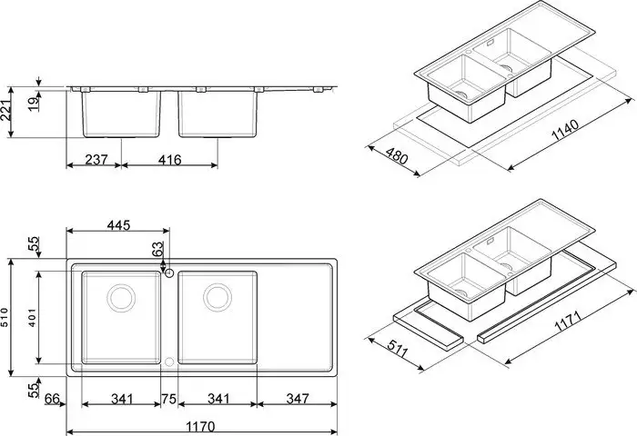 Кухонная мойка Smeg LFT116S - фото товара
