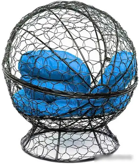 Кресло M-Group Апельсин 11520410 (черный ротанг/синяя подушка) – фото товара