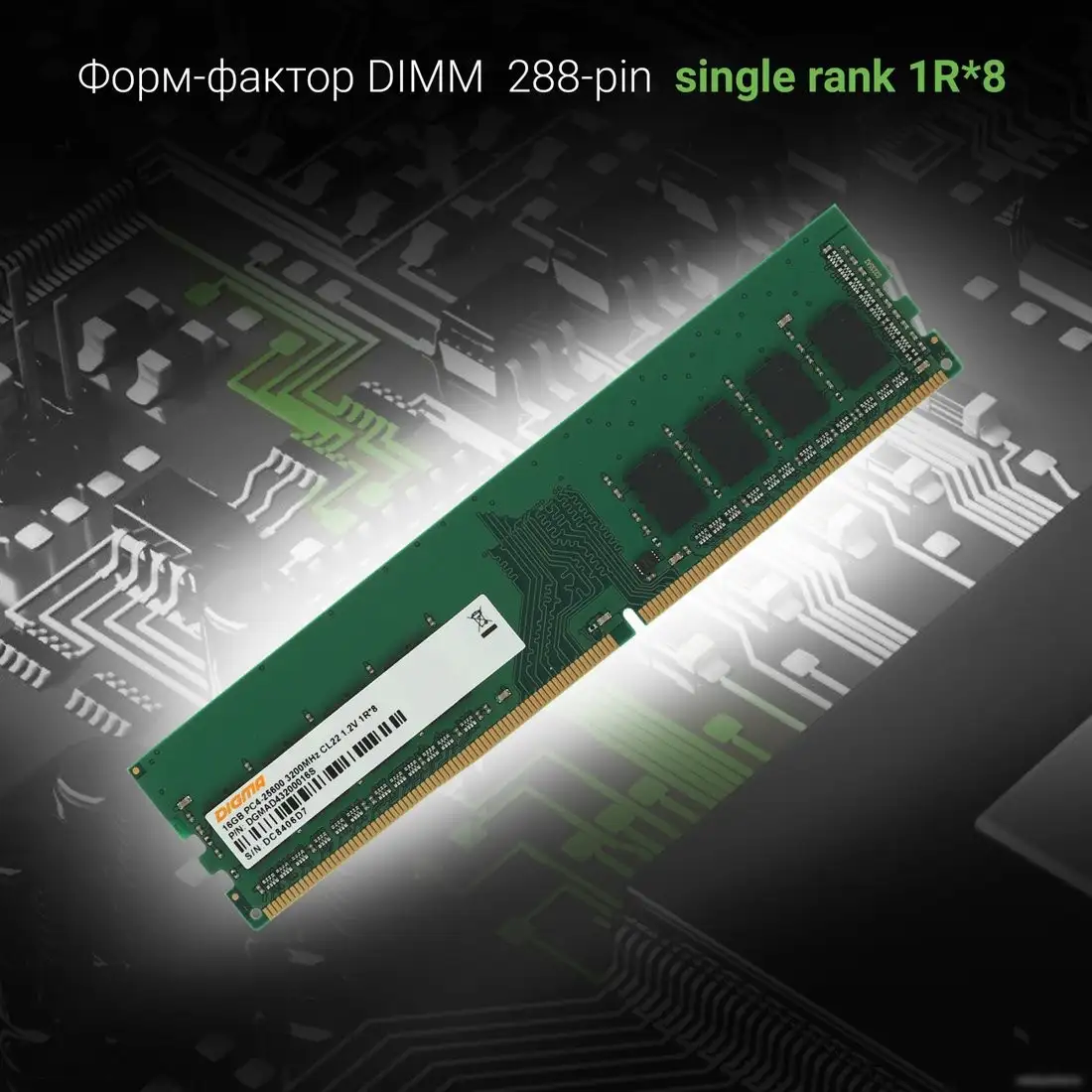 Оперативная память Digma 16ГБ DDR4 3200 МГц DGMAD43200016S – фото товара