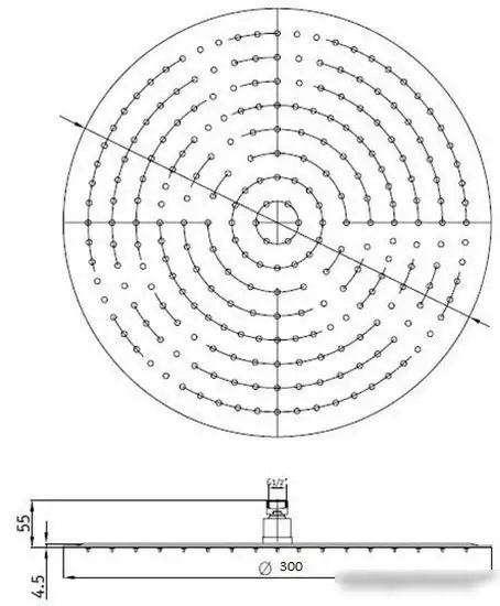 Верхний душ RGW SP-81B 30x30 см - фото товара
