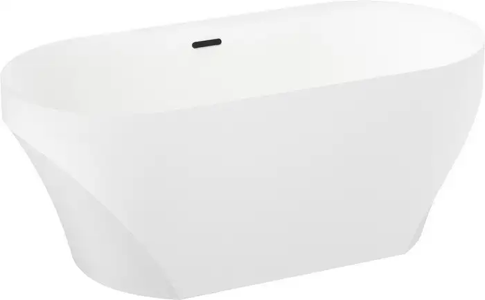 Ванна Wellsee Croquis 166x77 230301003 (отдельностоящая ванна белый глянец, экран, ножки, сифон-автомат матовый черный) - фото товара