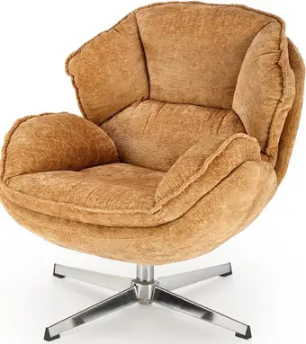 Интерьерное кресло Halmar Guido (горчичный/хром) – изображение в каталоге