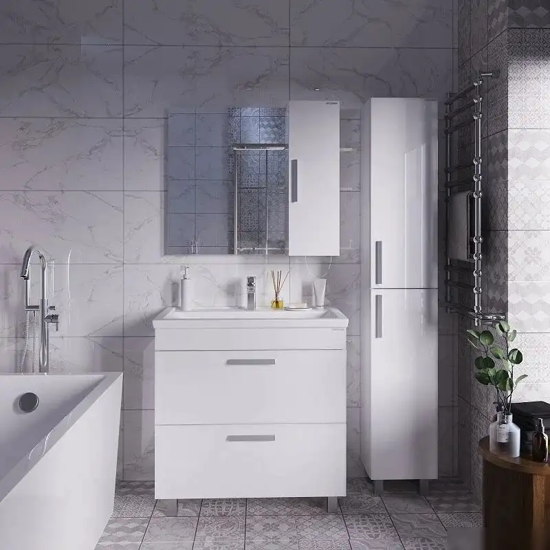 Grossman Шкаф с зеркалом для ванной НЕО-80 208024-1K – фото товара