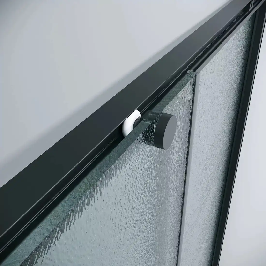 Душевая дверь Grossman Galaxy 80x195 1/2.K33.01.80.21.02 (черный матовый/стекло шиншилла) - фото товара