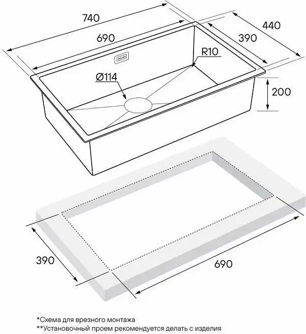Кухонная мойка Paulmark PM217444-GM - фото товара