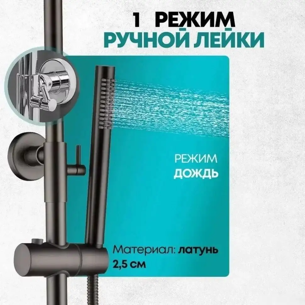 Душевая система Grocenberg GB7099 (графит) - фото товара