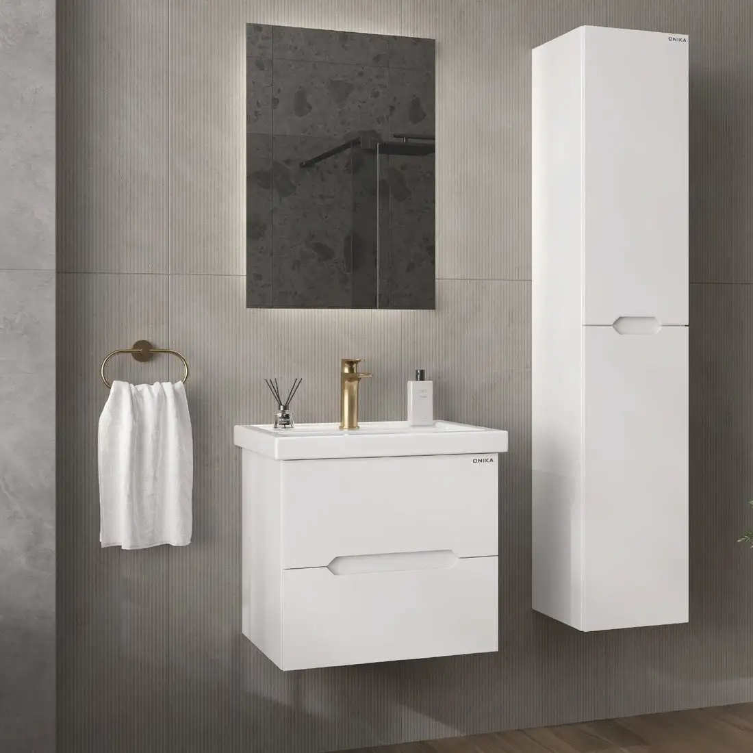 Onika Шкаф-пенал для ванной Айленд 30 403086 (белый) – фото товара