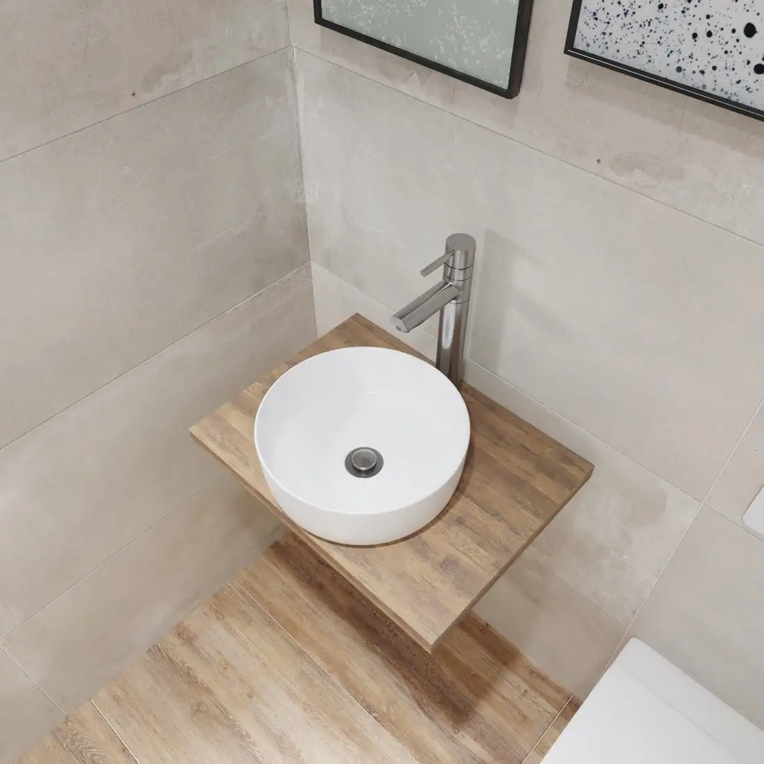 Умывальник Lauter 21499-31 + клапан 21190CH + сифон 21635CH (хром) - фото товара