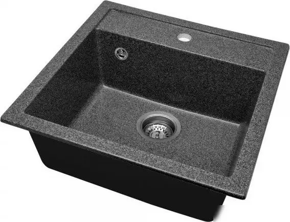 Кухонная мойка Saniteco Terra (графит с сифоном) - фото товара