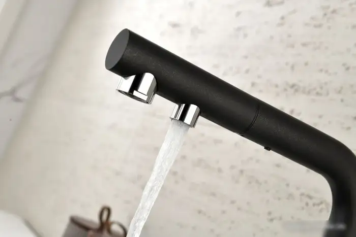 Смеситель Paulmark Serpentine Se213222-GM (черный/вороненая сталь) - фото товара