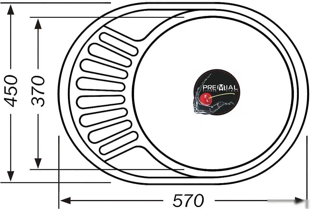 Кухонная мойка Premial 5745 0.8мм (матовый) - фото товара