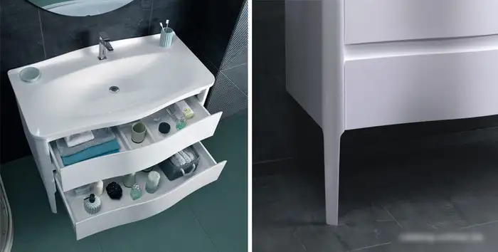 Belux Тумба под умывальник Анжело Н110-02 (1, белый глянец) – фото товара