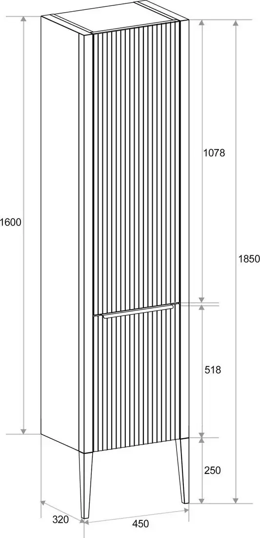ЗОВ Шкаф-пенал для ванной Валенсия MVPRAL3012 (RAL 3012) – фото товара