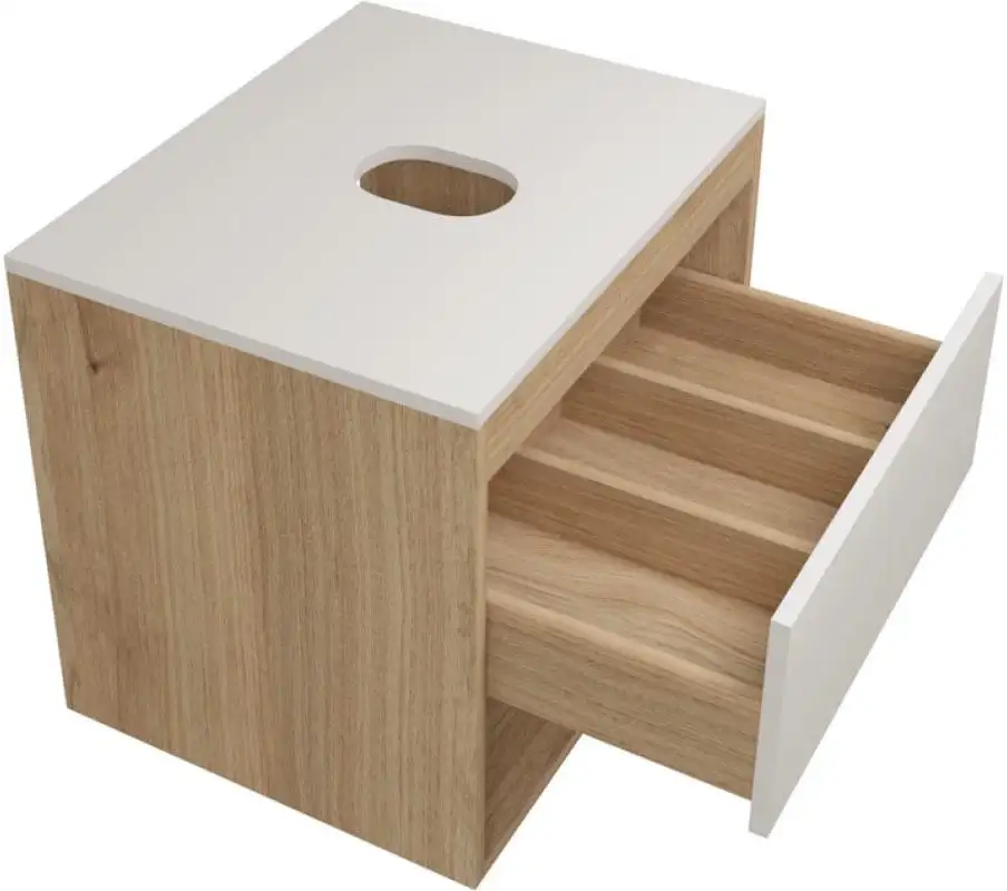 Teymi Тумба под умывальник Ritta 55 T60519 (дуб эврика/белый матовый) – фото товара