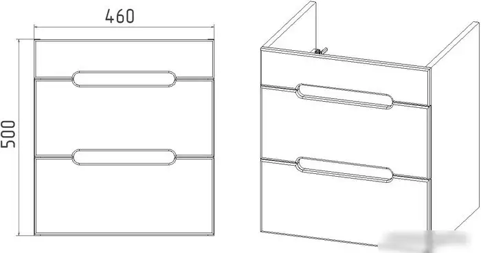 Viant Тумба под умывальник Марсель Como 50 VMAR50CO-T2YP – фото товара