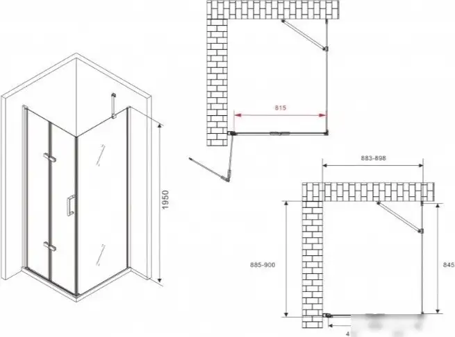 Душевой уголок Abber Zart AG08090P-S91 - фото товара