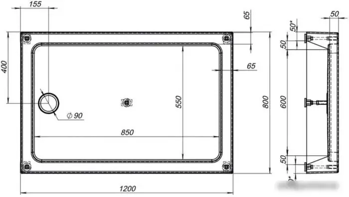 Душевой поддон Aquanet GL180 120x80 - фото товара