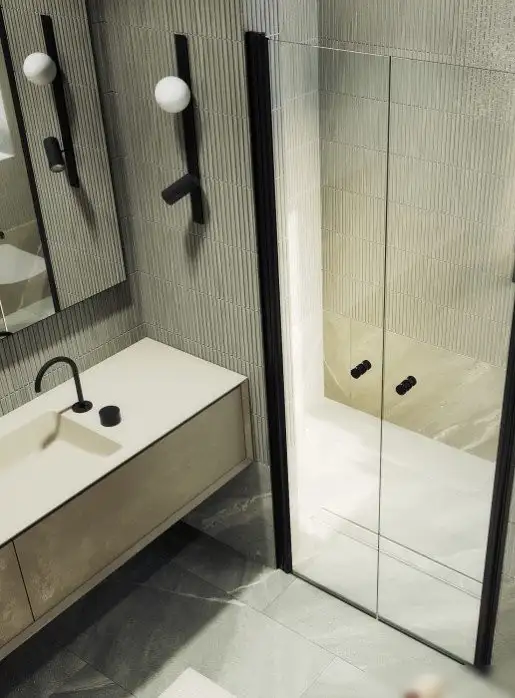 Душевая дверь MaybahGlass 198x89 MGD-423-6 (прозрачное стекло/черный) - фото товара