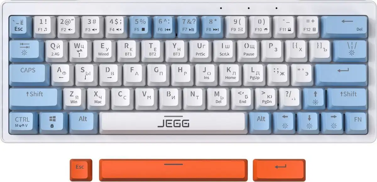 Клавиатура JEGG ZA63 Pro White Blue Orange (TNT Yellow) – фото товара
