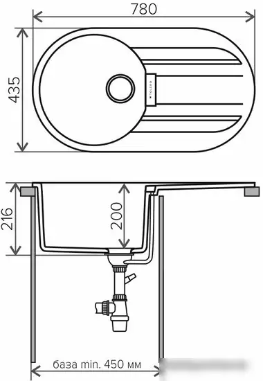 Кухонная мойка Tolero Loft TL-780 (сафари) - фото товара